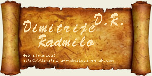 Dimitrije Radmilo vizit kartica